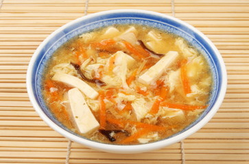 A bowl of hot and sour soup        
