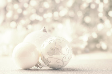 Silver and White Christmas balls