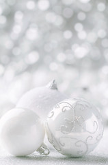 Silver and White Christmas balls