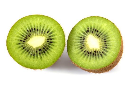 Kiwi fruit sliced isolated on white background
