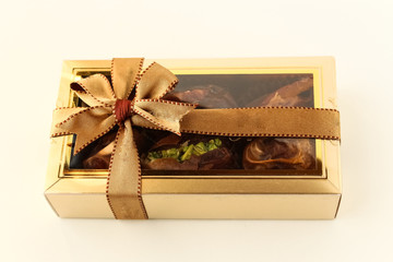 Dried dates in a gift box
