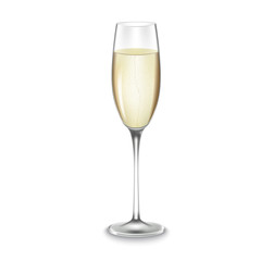 Glass of champagne isolated