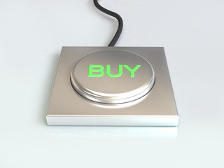 abstract silver buy button white background 3d rendering