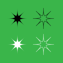 Star icon  Black and white color set