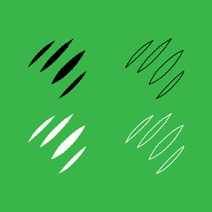 Trail of claws icon  Black and white color set