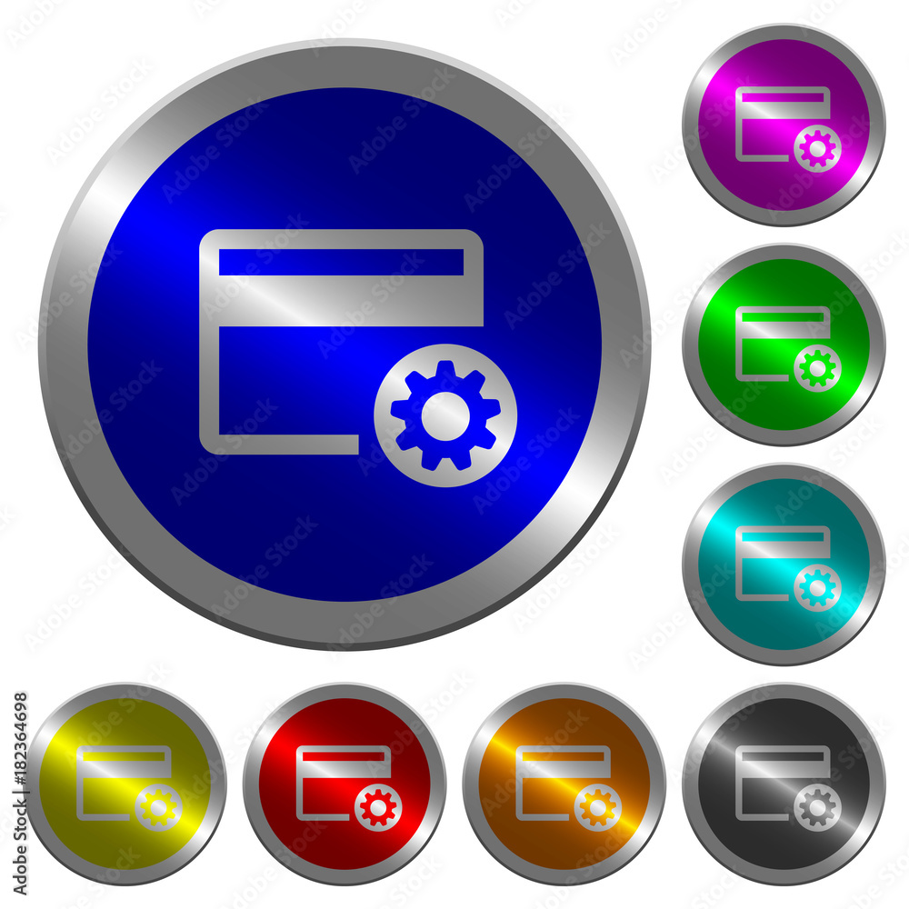 Poster credit card settings luminous coin-like round color buttons