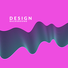 Abstract geometric background with dynamic waves. Vector illustration