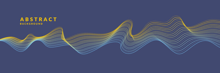 Abstract geometric background with dynamic particles and waves. Vector illustration