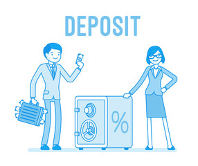 Deposit man and woman
