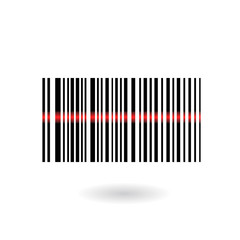 Barcode with. Scanning bar code. EAN code. Simple icon isolated on white background