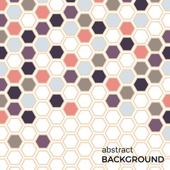 Abstract background with color hexagons elements.  Vector illustration.
