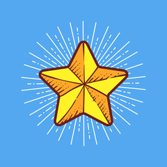 christmas star sticker vector