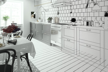 Modern Kitchen Arrangement (illustration)