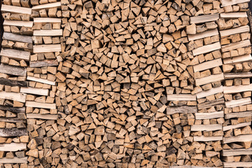 Firewood Stock Background. Background of dry chopped firewood.