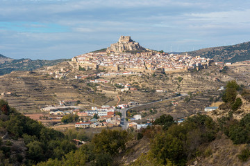 Fototapeta na wymiar View at old medieval town of Morella, Castellon, Spain