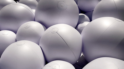 Pile of Inflated White Plastic Balls