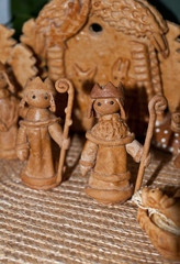 Christmas nativity scene from the dough