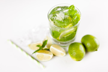 Mojito cocktail on white background