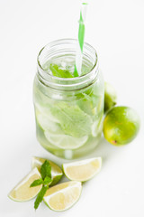 Mojito cocktail on white background
