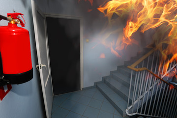 Fire on the building office