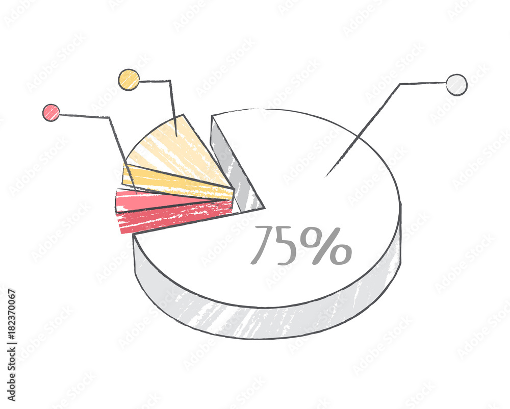 Poster pie chart representing data vector illustration