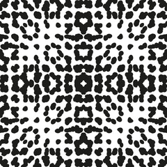 Black and White  Hand Drawn Seamless Ethnic Pattern
