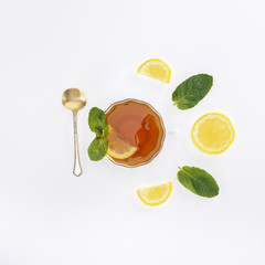 tea with mint and lemon