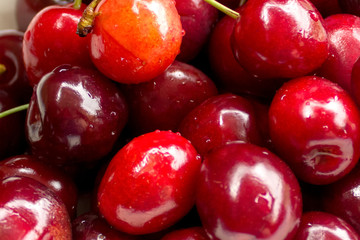 delicious red cherry, background texture