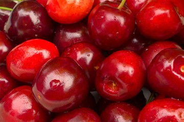 delicious red cherry, background texture