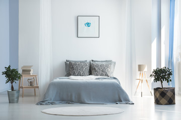 Bedroom with minimalist bohemian design