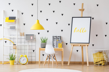 Nursery school with yellow lamp