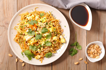 fried noodles with egg,and vegetable