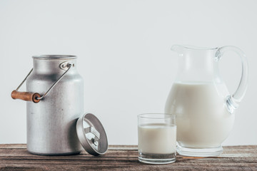fresh milk in jugs