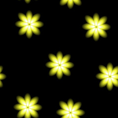Beautiful yellow blossoms, blur seamless vector background.