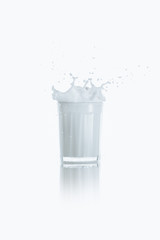 splash of fresh milk in glass
