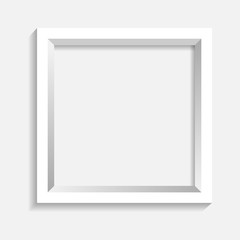White picture frame on white bacground vector illustration