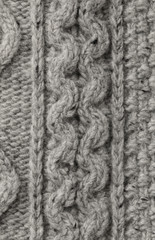 texture of knitted grey sweater