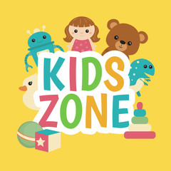 Obraz na płótnie Canvas Kids zone banner design.