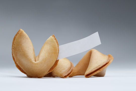 Image of chinese cookies with paper for wishes