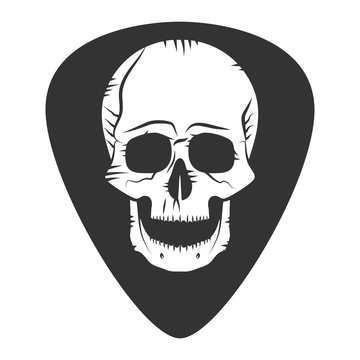 Rock fest badge. Guitar pick. Mediator