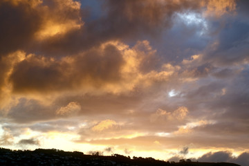 Fototapeta na wymiar Sunset in Mount Victoria, Wellington New Zealand