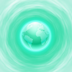 Green background with globe
