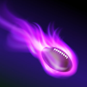 Burning Football On Purple Fire