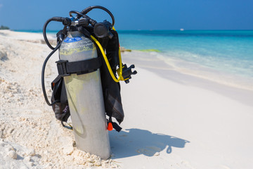 Diving equipment on the beach