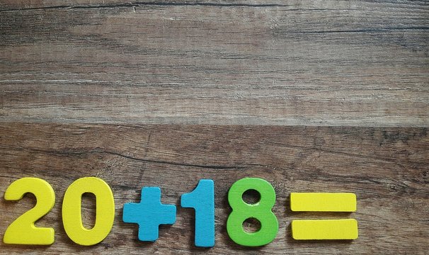 20 plus 18 is. The concept of a new year 2018.