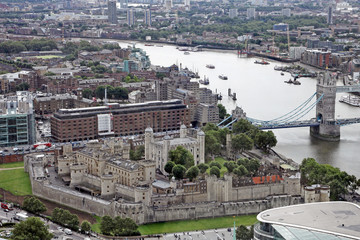 panoramic view on the tower of london
