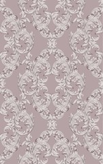 Damask pattern Vector illustration handmade ornament decor. Baroque background textures