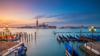 Panorama de Venise. Image panoramique de paysage urbain de Venise, Italie pendant le lever du soleil.