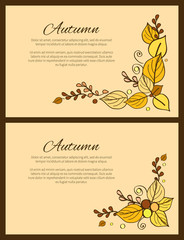 Autumn Season Greeting Card Decorated by Bouquet
