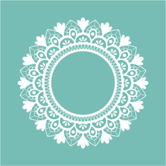  Vector lace round doily,  christmas snowflake decoration, design element.